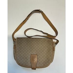 Vintage Celine Macadam Canvas & Leather Triomphe  Rare Old crossbody
